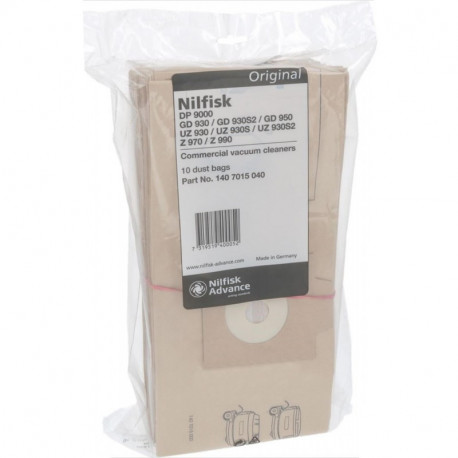 Sacos 10Unid para Aspirador Nilfisk