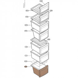 Gaveta do Congelador para Frigorifico LG
