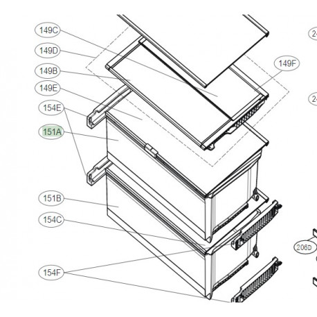 Gaveta para Frigorifico LG