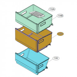 Gaveta Central do Congelador para Frigorifico LG
